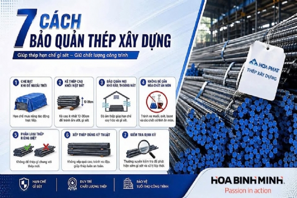 7 CÁCH BẢO QUẢN THÉP XÂY DỰNG HẠN CHẾ GỈ SÉT